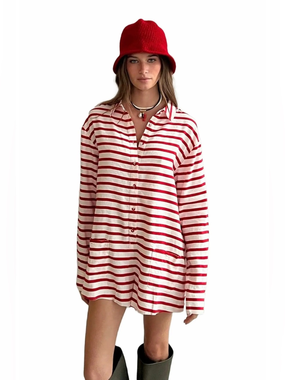 WeWoreWhat Striped Linen Romper